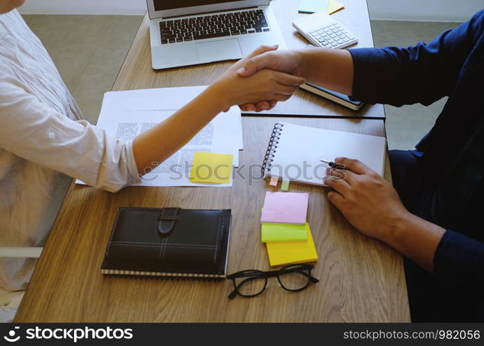 Image business mans handshake. Business partnership meeting successful concept