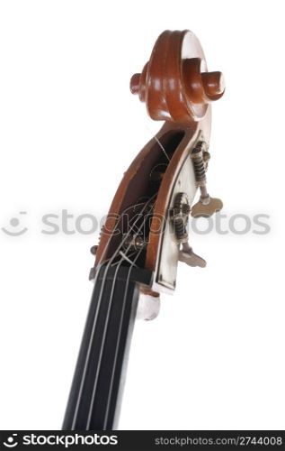Image headstock contrabass. Isolated on white background