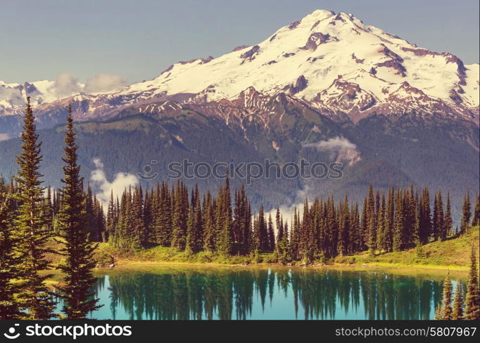 Image lake and Glacier Peak in Washington, USA