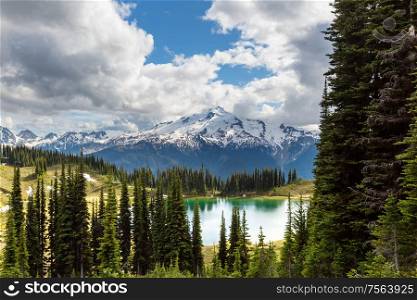 Image lake and Glacier Peak in Washington, USA