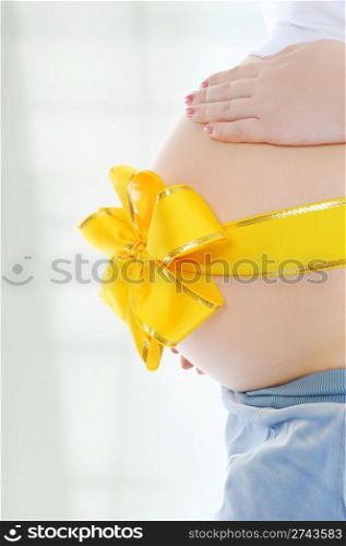 image of a beautiful young pregnant woman.