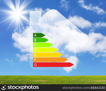 Image of a colourful house against nature background