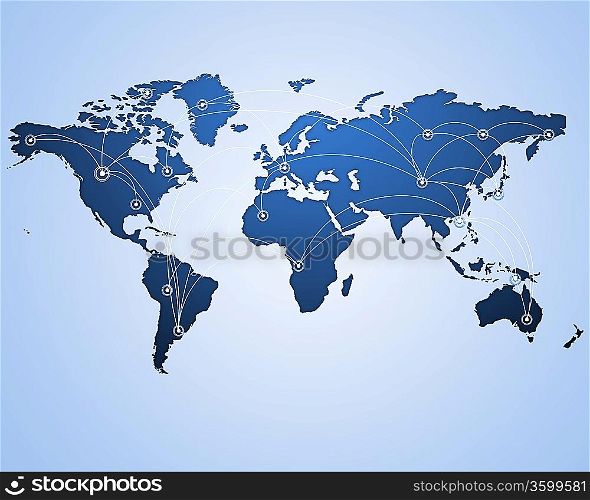 Image of a light blue world map
