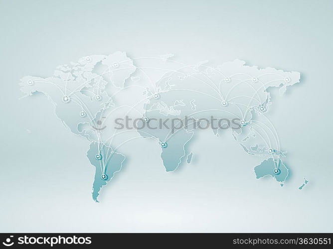 Image of a light blue world map