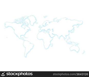 Image of a light blue world map