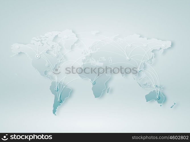 Image of a light blue world map