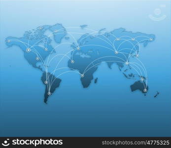 Image of a light blue world map