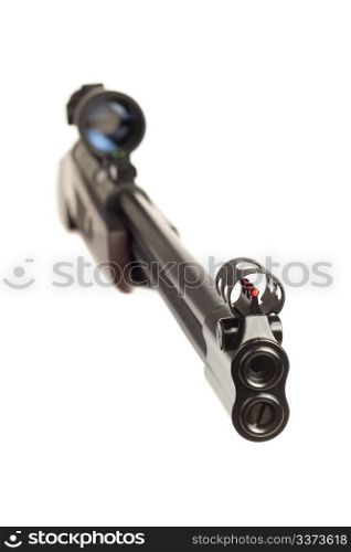 Image of a rifle with optical sight on a white background