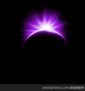 Image of a solar eclipse. Illustration on a dark background