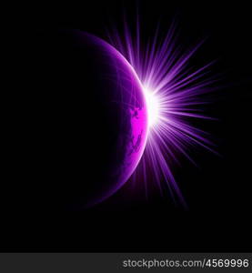 Image of a solar eclipse. Illustration on a dark background
