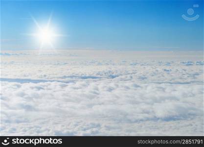 Image of beautiful blue sunny sky with clouds