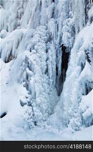 Image of beautiful icicles from frozen waterfall