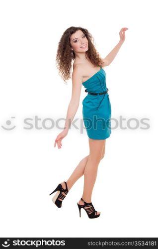 Image of beauty in elegant dress posing for photo