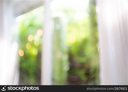 image of blurred window with natural bokeh.