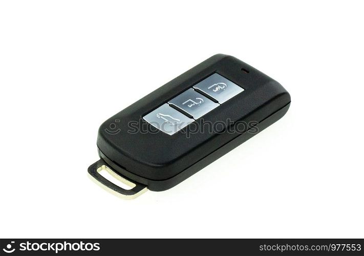 Image of car keys remote isolated on white background.