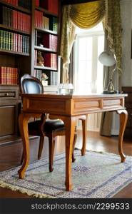 Image of Classic luxury Reading room and furnitures, interior design and decoration