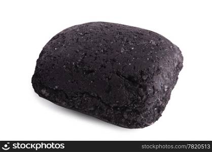 image of coal briquette for BBQ isolated on white