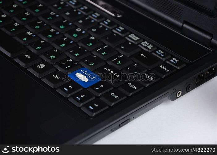 Image of computer keyboard with clous symbol on it