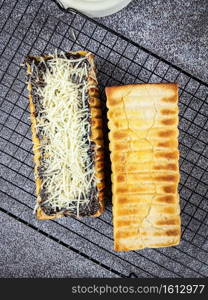 image of crispy toast fried in charcoal