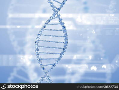 Image of DNA strand against colour background