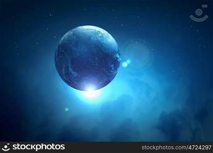 Image of earth planet in space. Image of earth planet in space against illustration background
