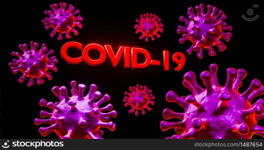 Image of Flu COVID-19 virus cell under the microscope on the blood.Coronavirus Covid-19 outbreak influenza background.Pandemic medical health risk concept with disease cell as a 3D renderer.. Image of Flu COVID-19 virus cell under the microscope on the blood.Coronavirus Covid-19 outbreak influenza background. 3D Render background.