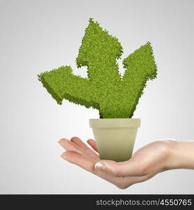 Image of green symbol of environmental protection and ecology