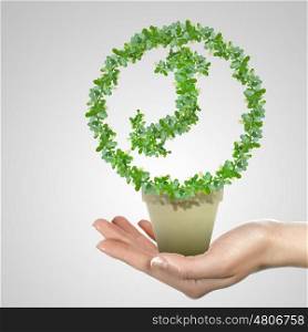 Image of green symbol of environmental protection and ecology
