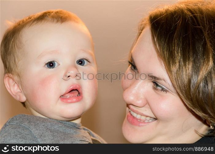 Image of happiest mother and baby son