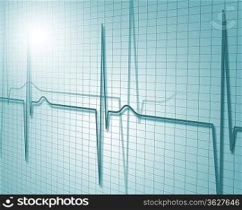 Image of heart beat picture on a colour background