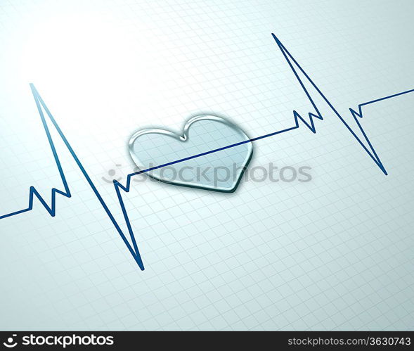 Image of heart beat picture on a colour background