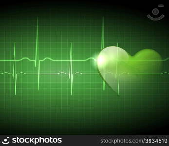 Image of heart beat picture on a colour background