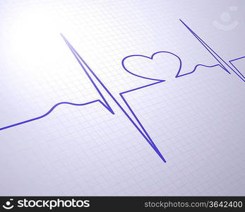 Image of heart beat picture on a colour background