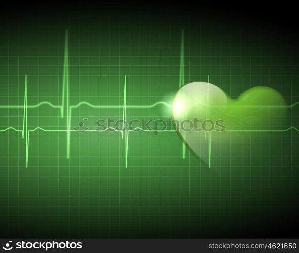 Image of heart beat picture on a colour background