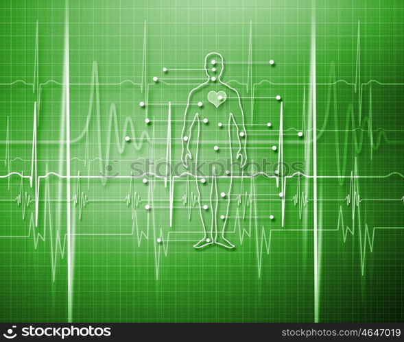 Image of heart beat picture on a colour background