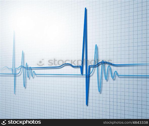 Image of heart beat picture on a colour background