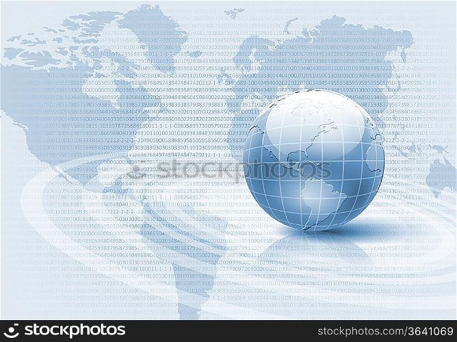 Image of light blue planet Earth against technology background