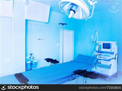 Image of medical ventilator. Hospital respiratory ventilation. Patient life saving machine. Modern hospital operating room