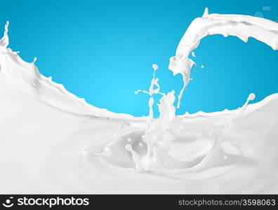 Image of milk splashes against color background