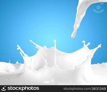 Image of milk splashes against color background