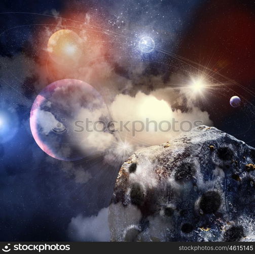 Image of planets in space. Image of planets in fantastic space against dark background