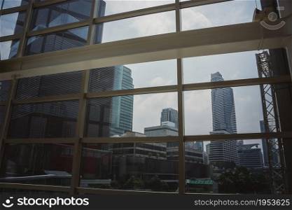 Image Of Reflection Glass Wall In Morden Office Building