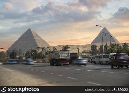Image of the great pyramids of Giza, in Egypt.. pyramids of Giza, in Egypt.