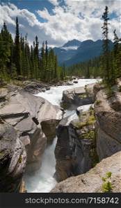 Image of the raging current on Mistaya Canyon, Banff National Park, Icefield Parkway, Alberta, Canada