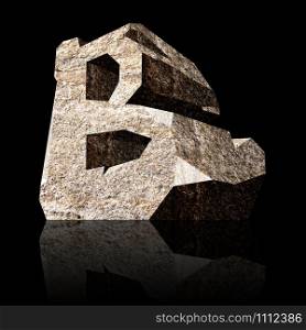 image of the three-dimensional stone letter B