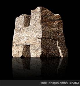image of the three-dimensional stone letter H