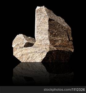 image of the three-dimensional stone letter J