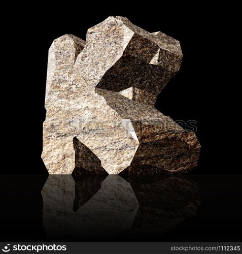 image of the three-dimensional stone letter K