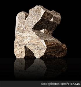 image of the three-dimensional stone letter K