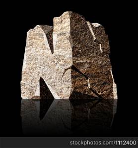 image of the three-dimensional stone letter N